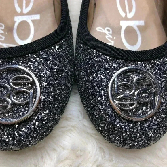 Bebe Toddler Glitter Flats Black Size 8 - Picture 14 of 16